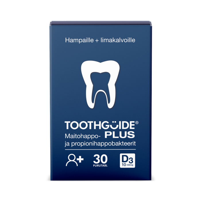 1000015542_TOOTHGUIDE_AIKUISET_PLUS_MAITOHAPPOBAKT_MAITOHAPPOBAKTEERIVALMISTE_30_KPL_pakkauskuva_Pakkauskuva21338_png