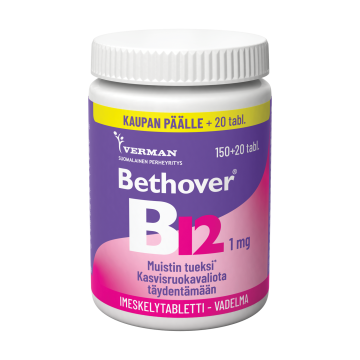 Bethover B12 1 mg Vadelma 150+20 TABL
