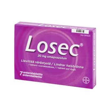 LOSEC 20 mg enterotabl 7 fol