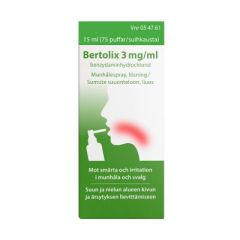 BERTOLIX sumute suuonteloon, liuos 3 mg/ml annospumppu, 75 painallusta 15 ml