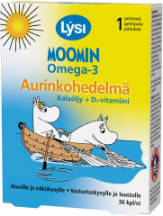 Lysi Omega-3 Moomin pehmeä geelipala 36 kpl